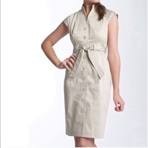 Clavin Klein Tan Button Up Suit Dress | 4